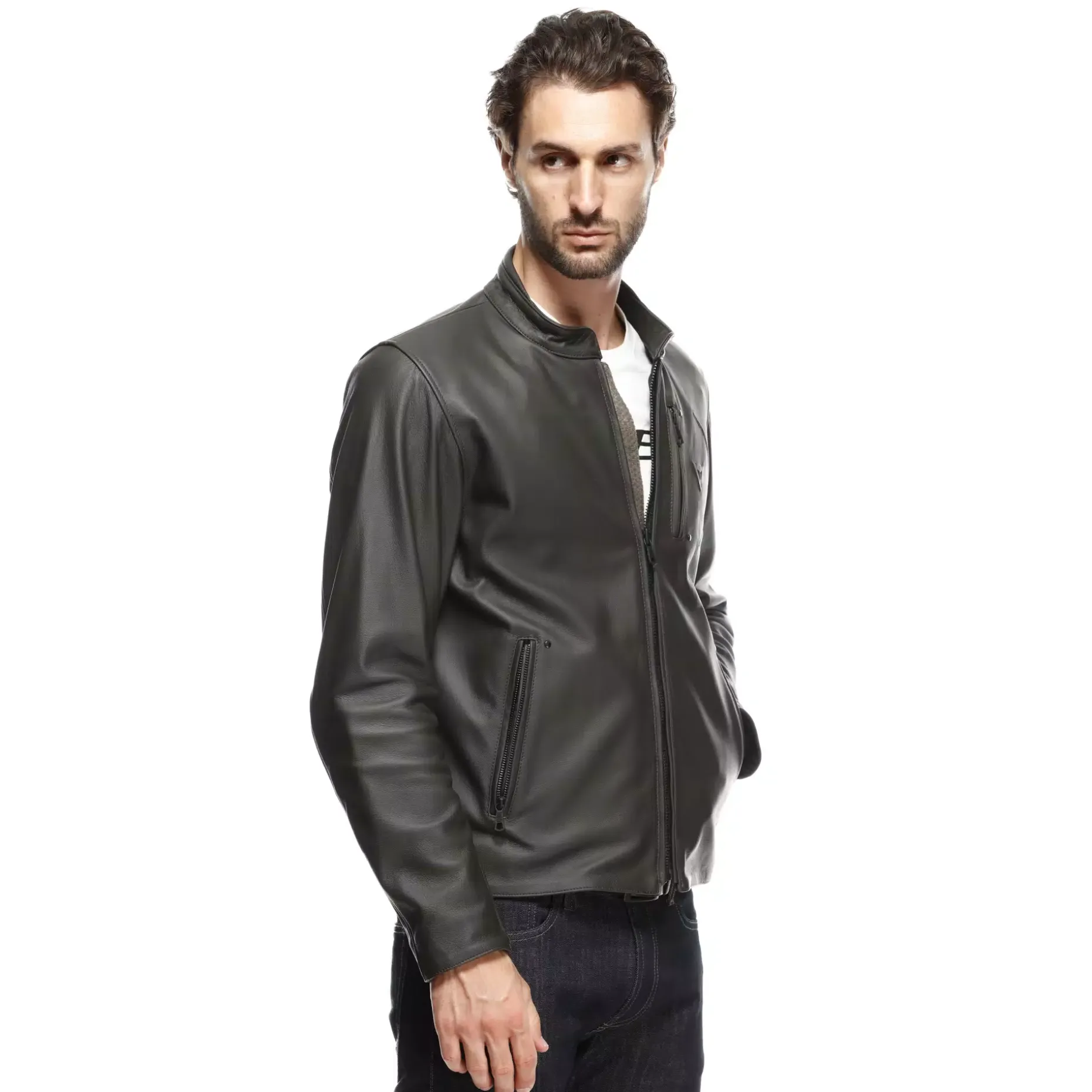 FULCRO CHAQUETA DE CUERO MOTO HOMBRE