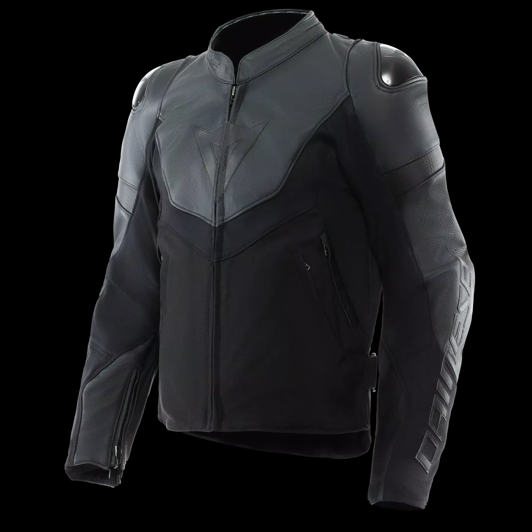 IPERATTIVA - CHAQUETA DE MOTO EN CUERO Y TELA PARA HOMBRE