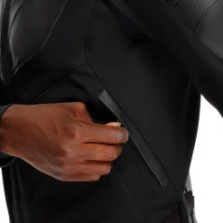 IPERATTIVA - CHAQUETA DE MOTO EN CUERO Y TELA PARA HOMBRE