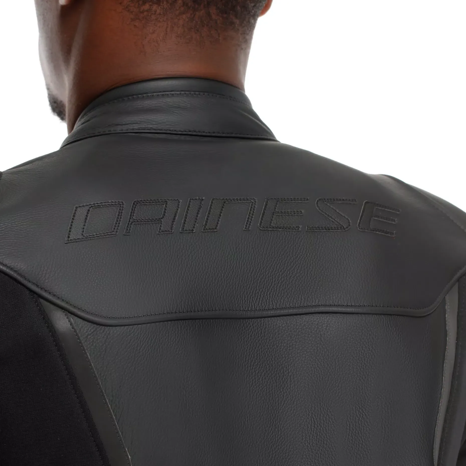 IPERATTIVA - CHAQUETA DE MOTO EN CUERO Y TELA PARA HOMBRE