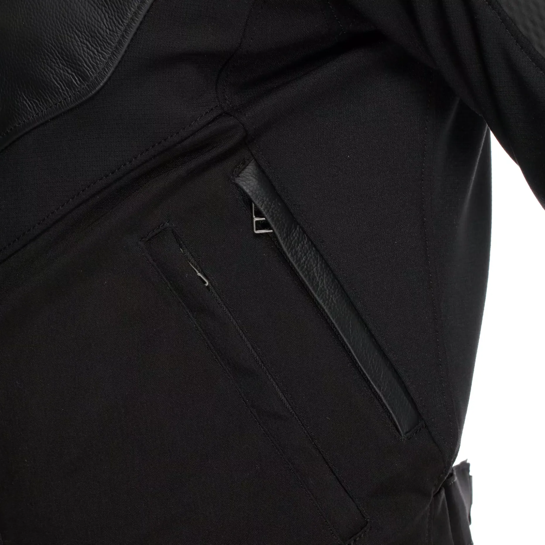 IPERATTIVA - CHAQUETA DE MOTO EN CUERO Y TELA PARA HOMBRE
