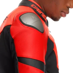 IPERATTIVA - CHAQUETA DE MOTO EN CUERO Y TELA PARA HOMBRE