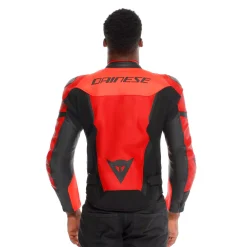 IPERATTIVA - CHAQUETA DE MOTO EN CUERO Y TELA PARA HOMBRE