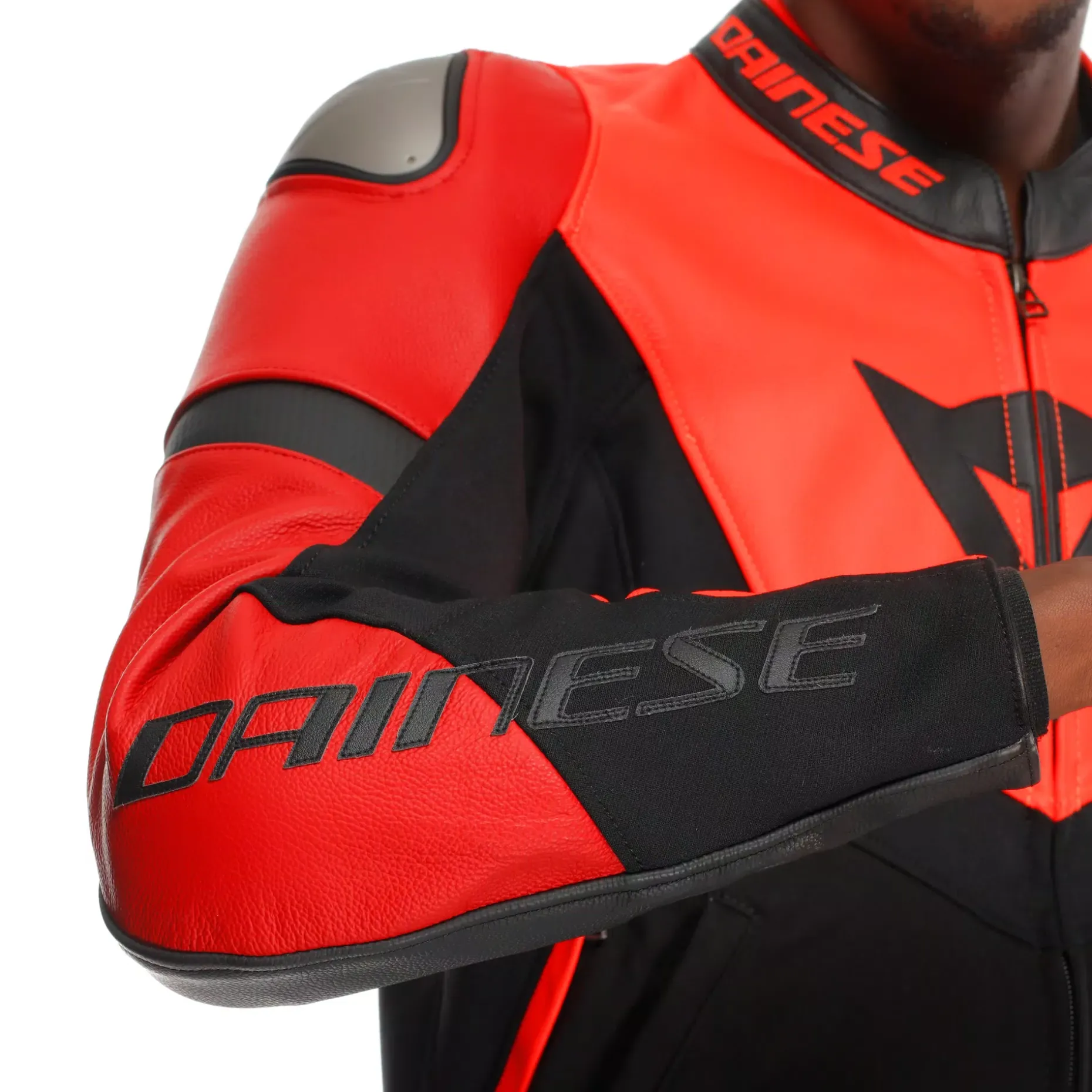 IPERATTIVA - CHAQUETA DE MOTO EN CUERO Y TELA PARA HOMBRE