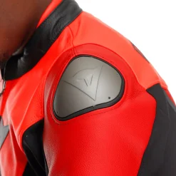IPERATTIVA - CHAQUETA DE MOTO EN CUERO Y TELA PARA HOMBRE