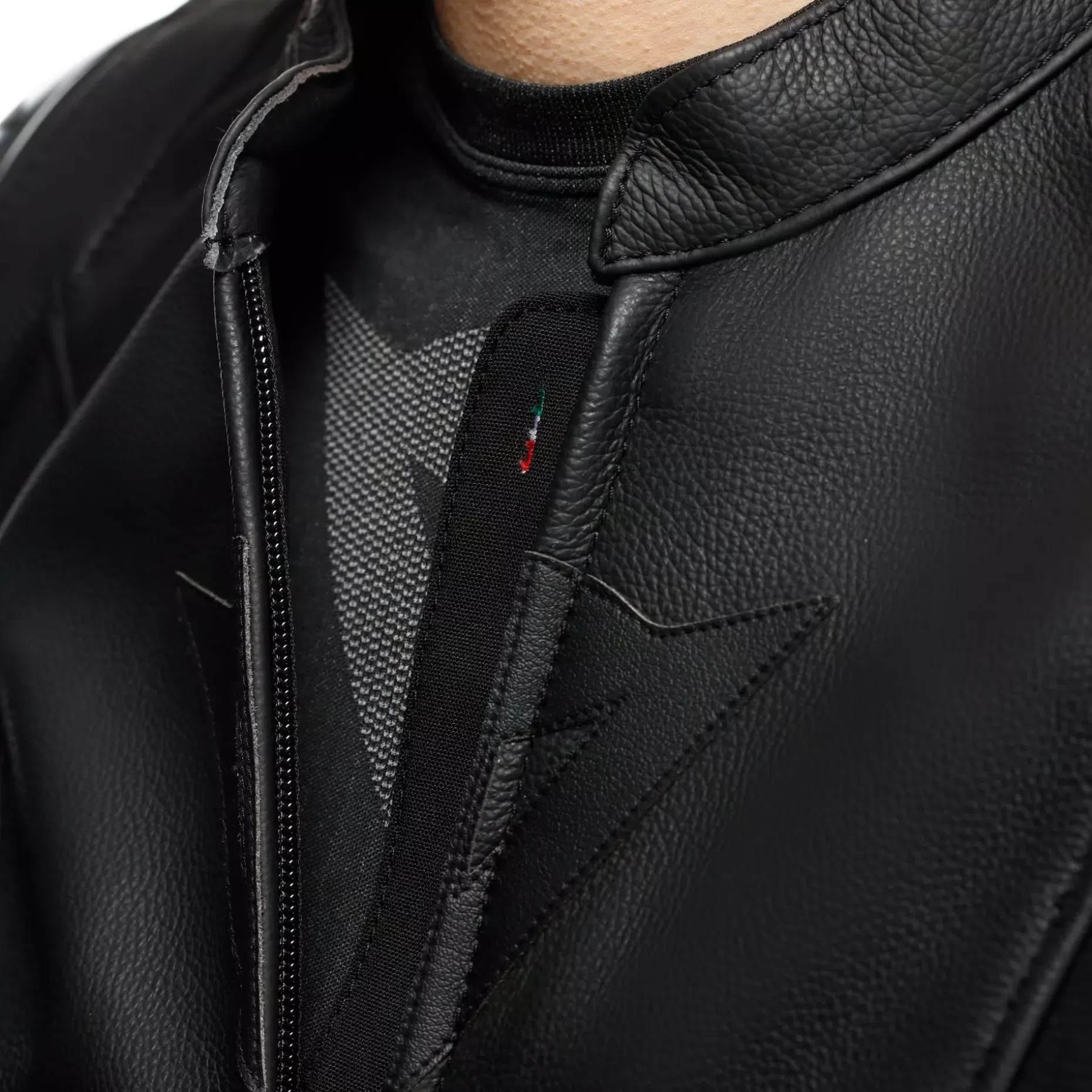 IPERATTIVA - CHAQUETA MOTO EN PIEL Y TEJIDO MUJER