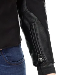 IPERATTIVA - CHAQUETA MOTO EN PIEL Y TEJIDO MUJER