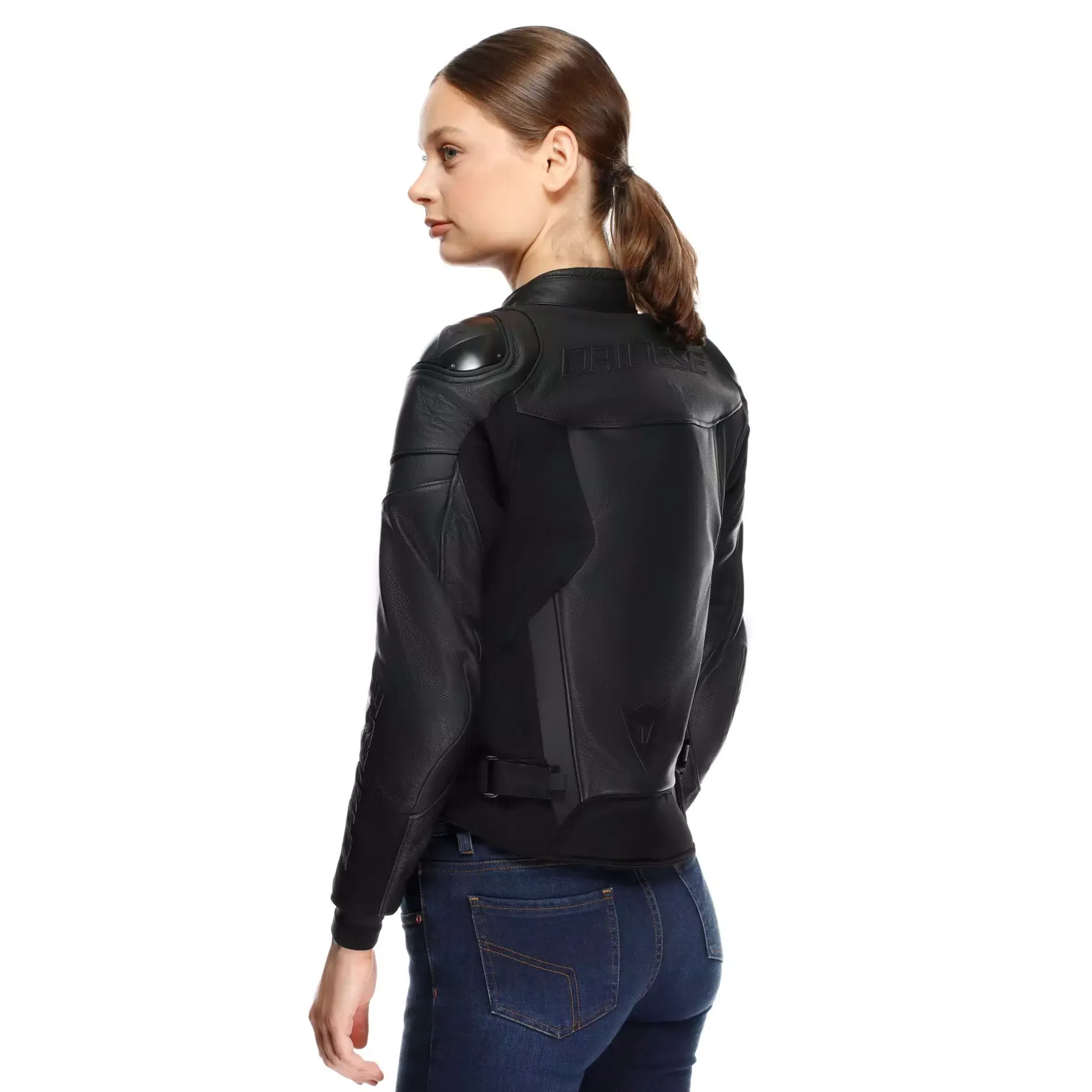 IPERATTIVA - CHAQUETA MOTO EN PIEL Y TEJIDO MUJER