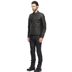 ISTRICE CHAQUETA DE CUERO PERFORADO MOTO HOMBRE
