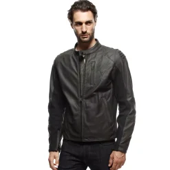 ISTRICE CHAQUETA DE CUERO PERFORADO MOTO HOMBRE
