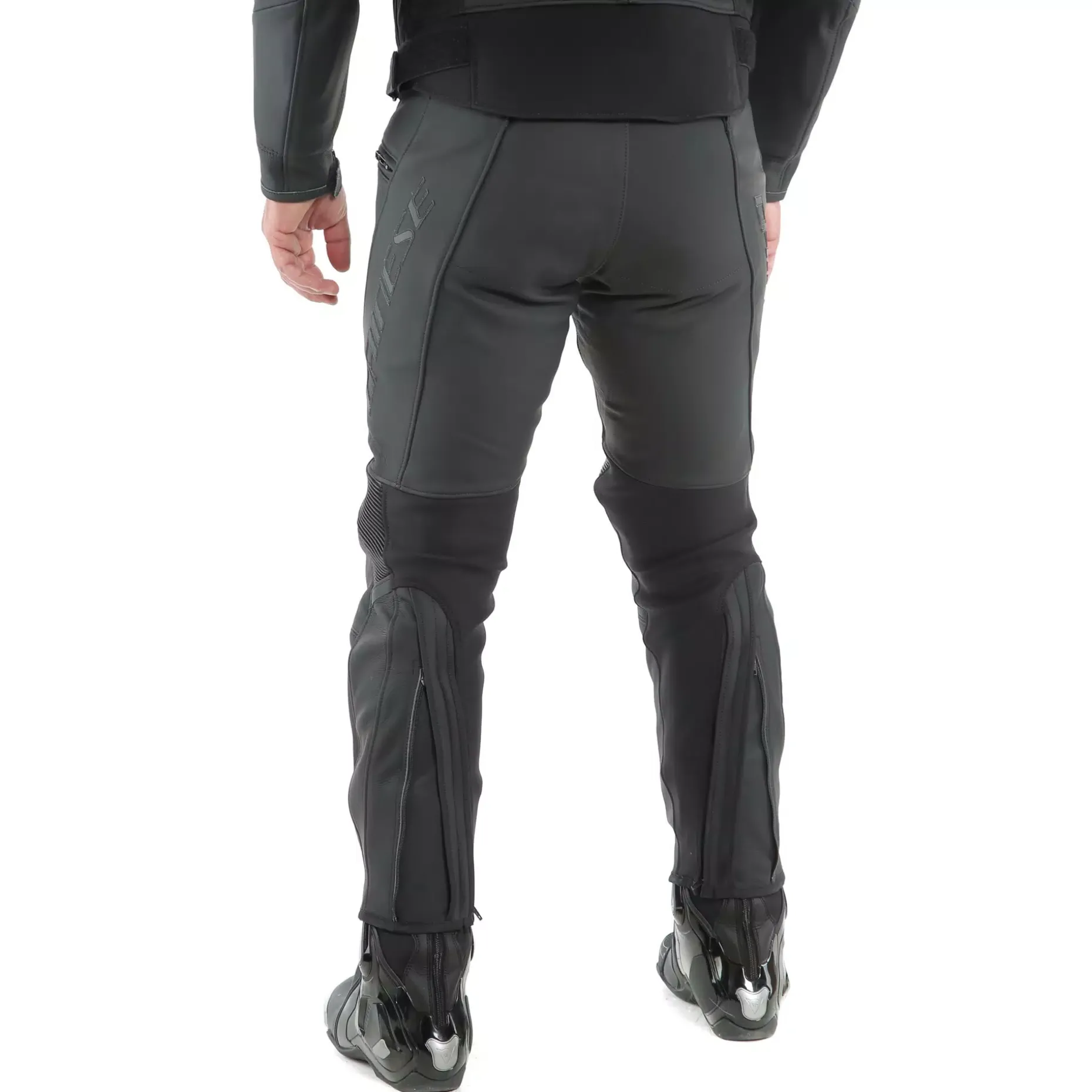 PONY 3 PANTALONES DE CUERO PERFORADO MOTO HOMBRE