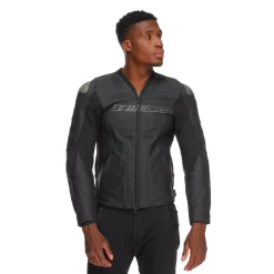 RACING 5 - CHAQUETA DE MOTO DE CUERO PERFORADA HOMBRE - TALLA SHORT/TALL (S/T)