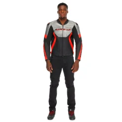 RACING 5 - CHAQUETA MOTO DE CUERO HOMBRE