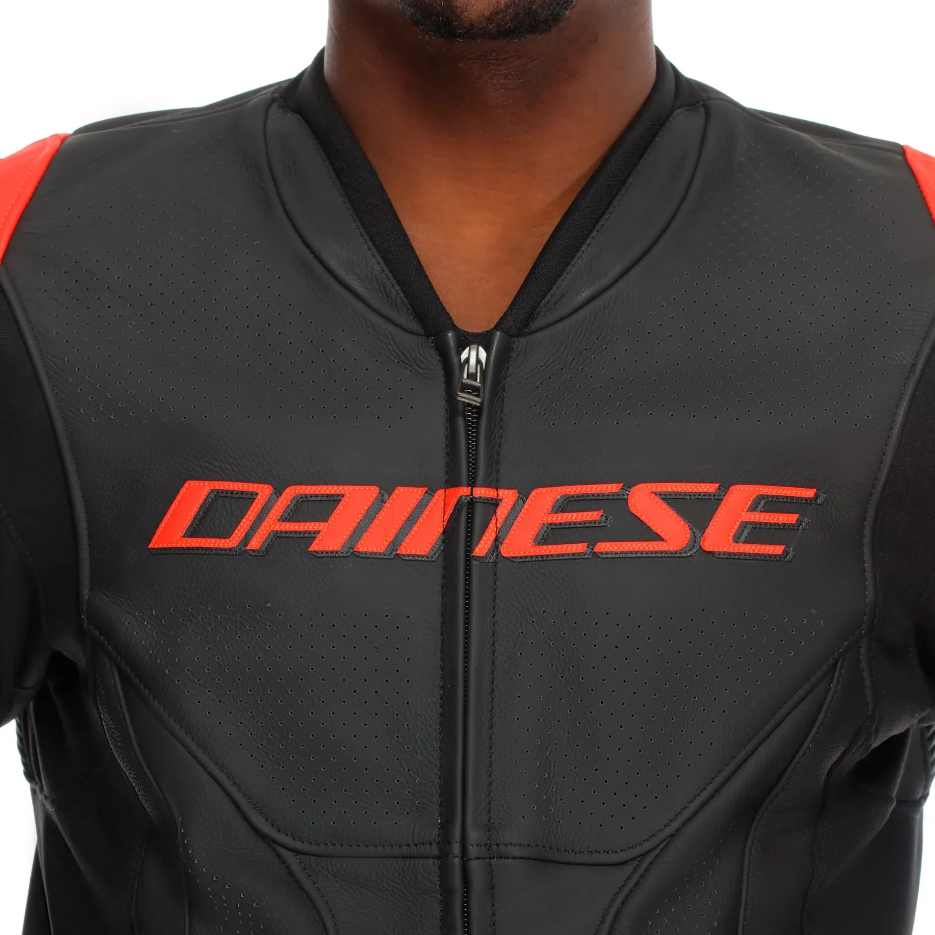 RACING 5 - CHAQUETA MOTO DE CUERO PERFORADA HOMBRE