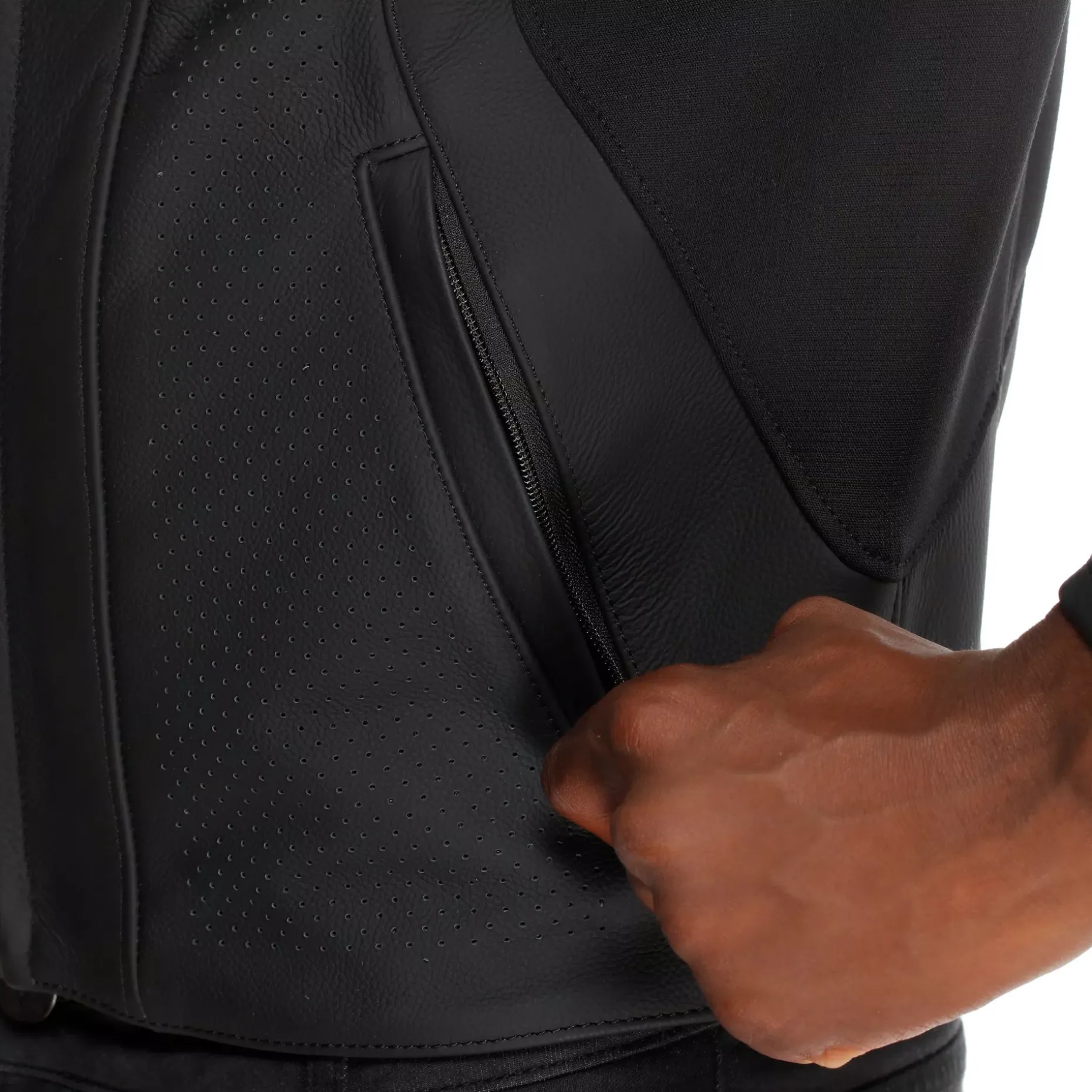 RACING 5 - CHAQUETA MOTO DE CUERO PERFORADA HOMBRE