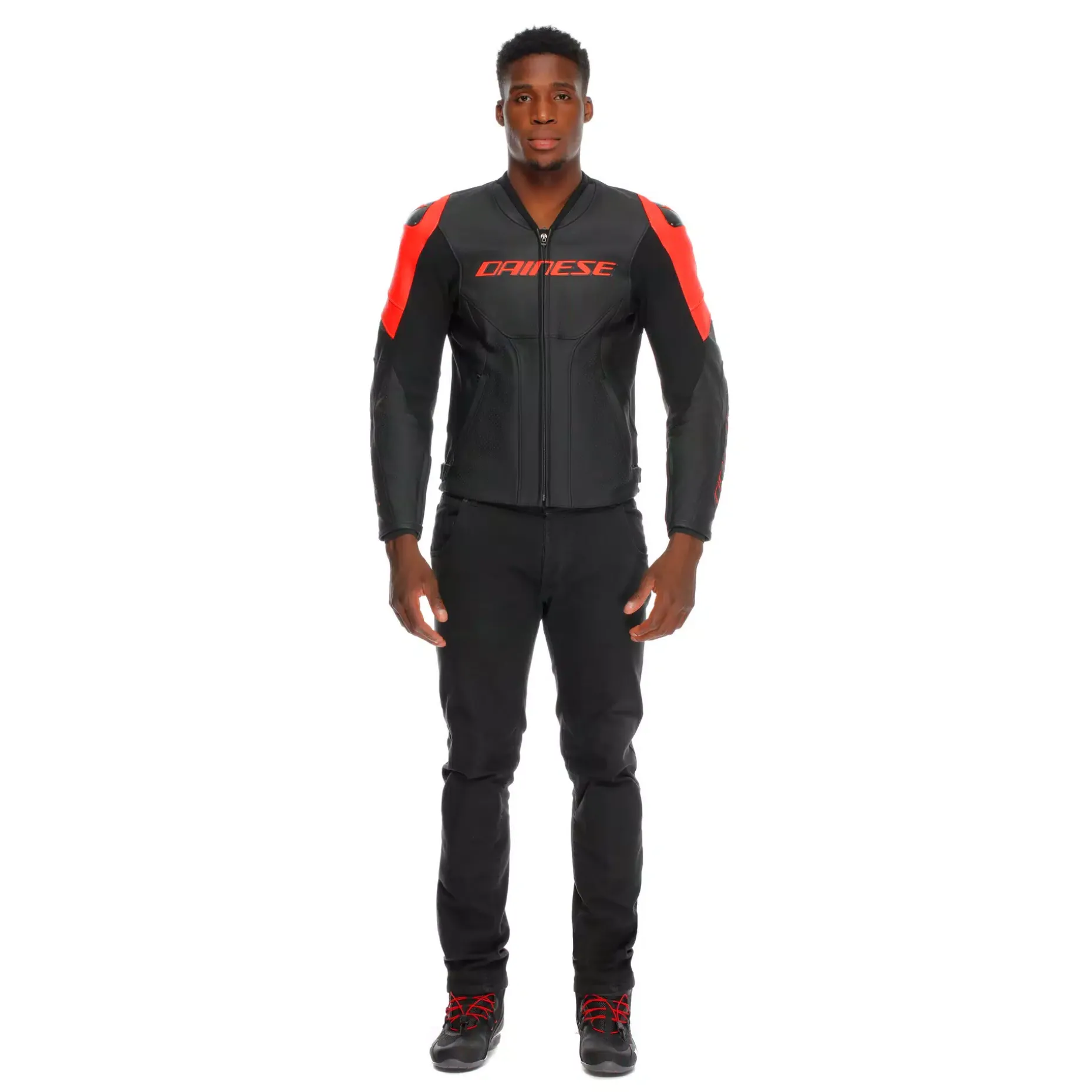 RACING 5 - CHAQUETA MOTO DE CUERO PERFORADA HOMBRE