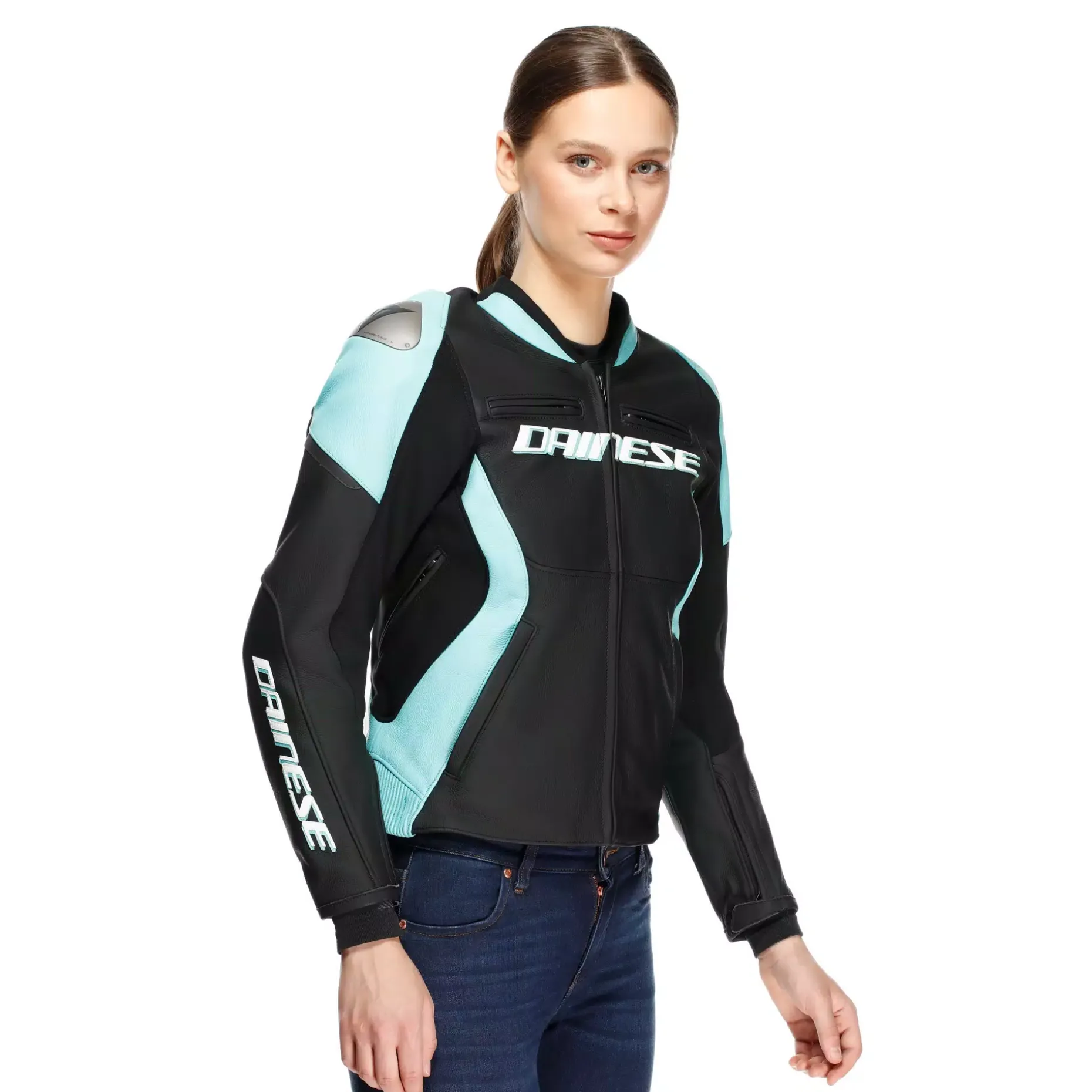 RACING 5 - CHAQUETA MOTO DE CUERO MUJER
