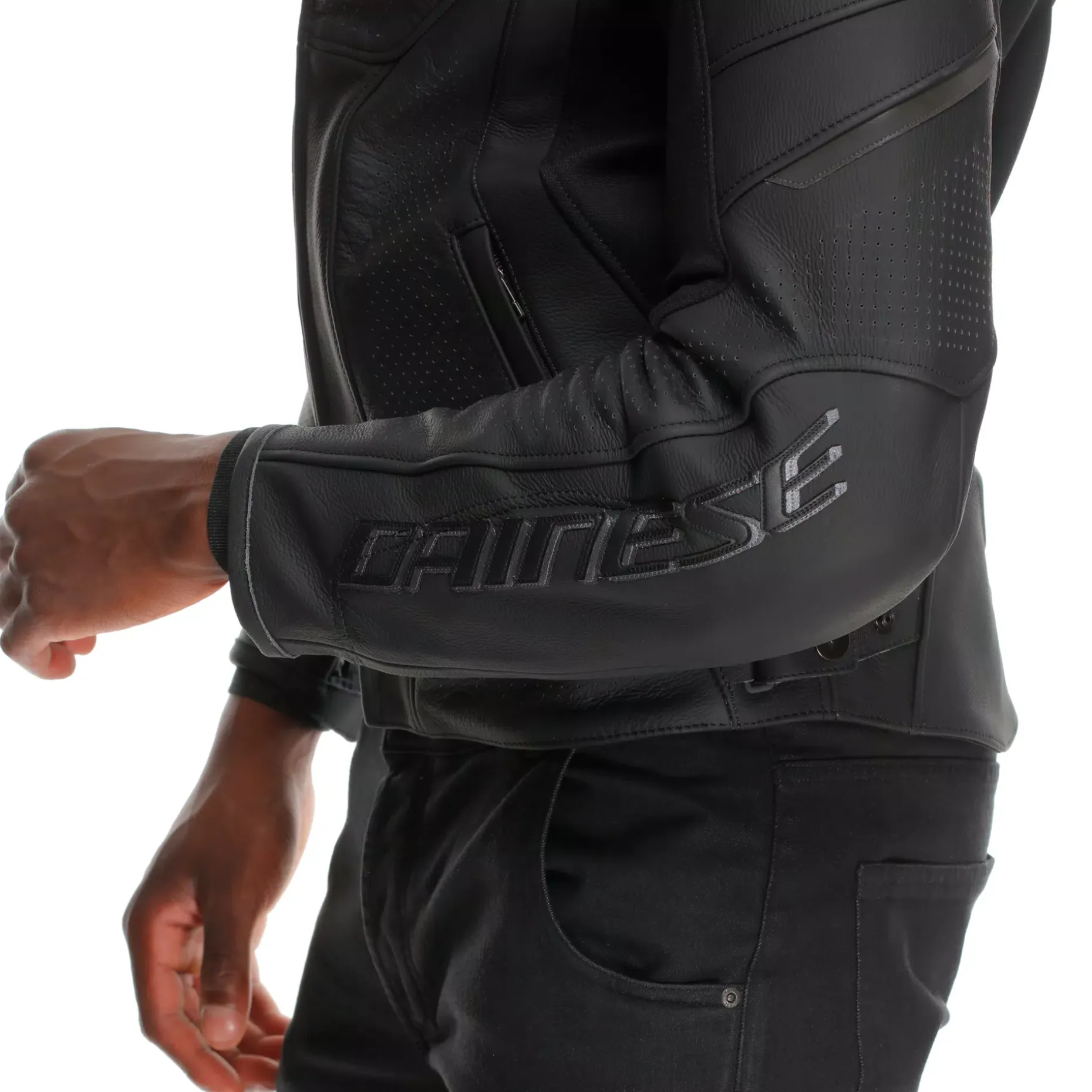 RACING 5 - CHAQUETA MOTO DE CUERO PERFORADA HOMBRE