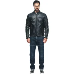 ZAURAX CHAQUETA DE CUERO MOTO HOMBRE