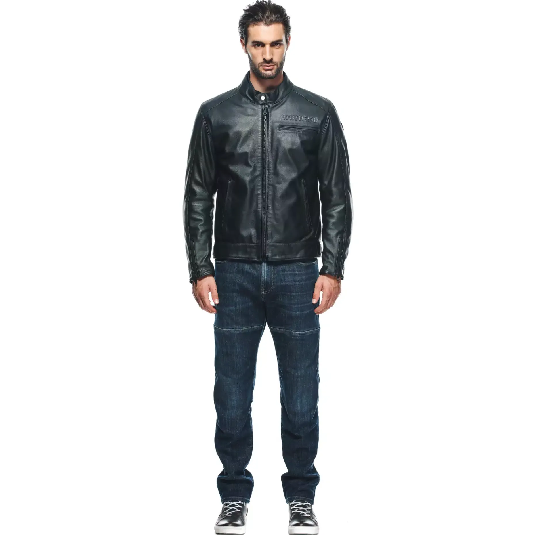 ZAURAX CHAQUETA DE CUERO MOTO HOMBRE