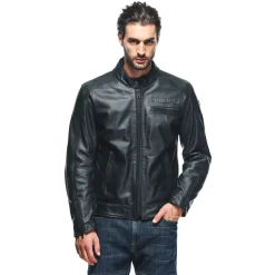 ZAURAX CHAQUETA DE CUERO MOTO HOMBRE