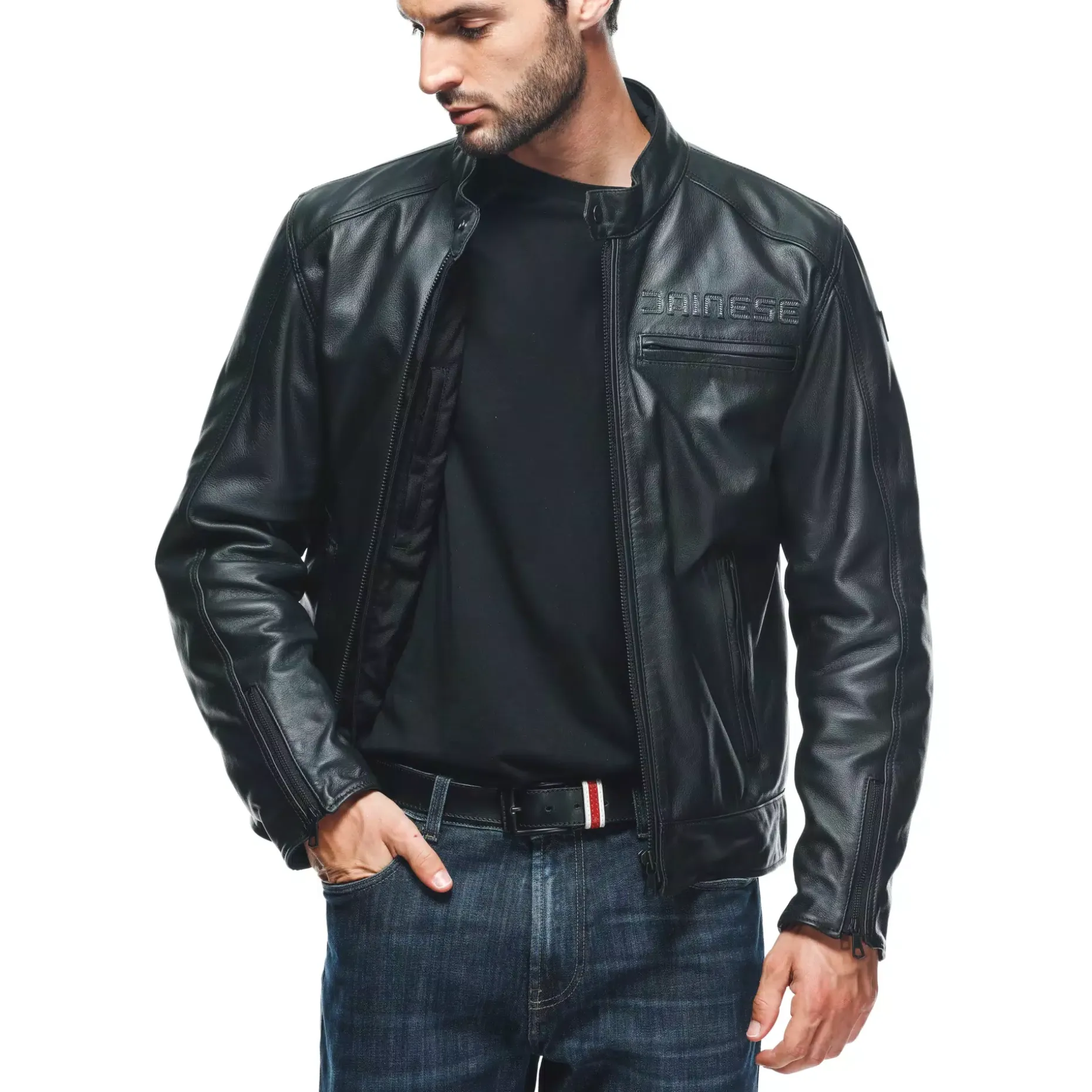 ZAURAX CHAQUETA DE CUERO MOTO HOMBRE